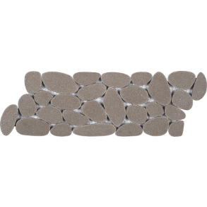 Light Grey Sliced Reconstituted Pebble Mosaic Interlocking Bord - stone tile